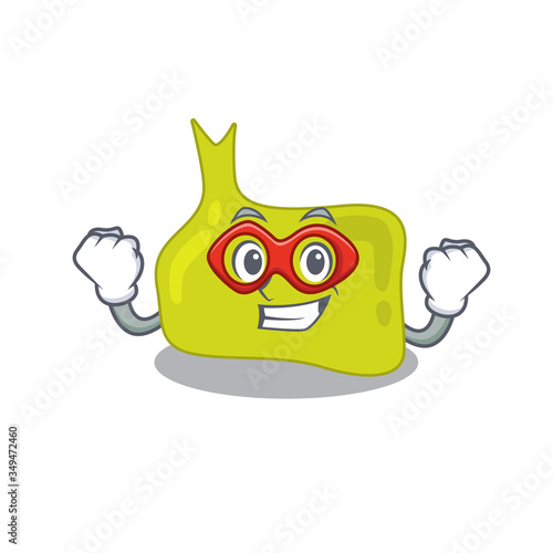 A cartoon drawing of pituitary in a Super hero character