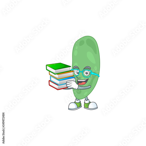A mascot design of thermus thermophilus student having books