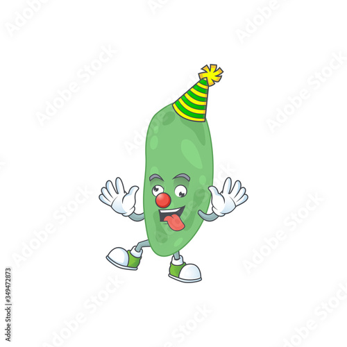 entertaining Clown thermus thermophilus caricature character design style