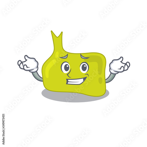 A cute picture of grinning pituitary caricature character