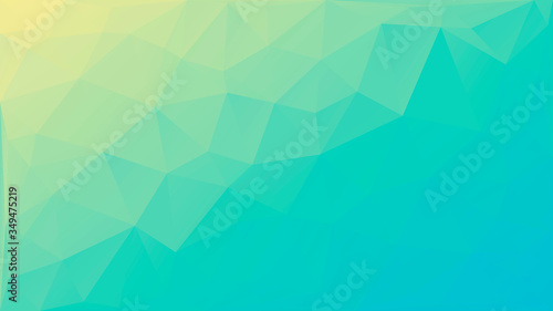Yellow to green or blue gradient polygon background.