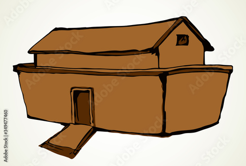 Biblical Noah's Ark. Vector drawing