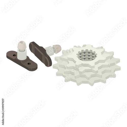 Wheel element icon. Isometric illustration of wheel element vector icon for web