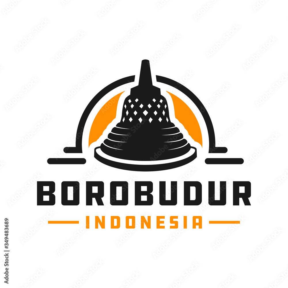 Indonesian Borobudur temple logo Indonesian Borobudur temple logo