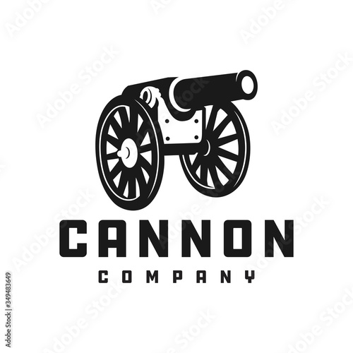Silhouette Cannon Vector Logo