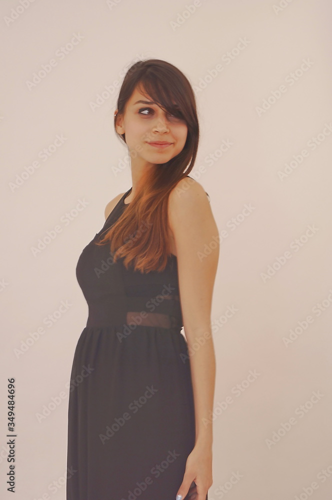 Profile portrait of a young model with brown hair Profile portrait of a young model with brown hair