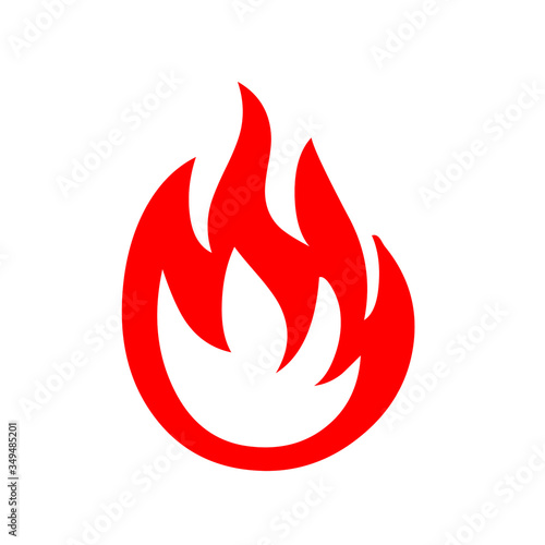 Illustration of fire  against white background photo