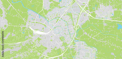 Urban vector city map of Amersfoort, The Netherlands