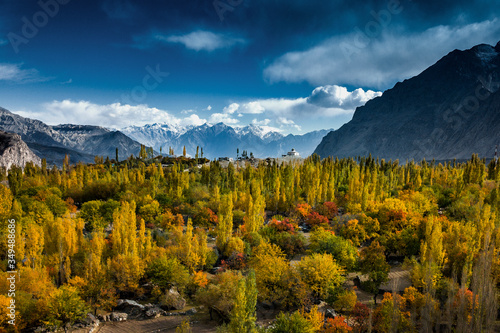 autumn landscape in the mountains of Skardu photo