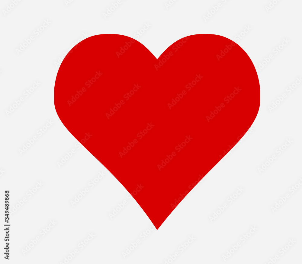 red heart on white background