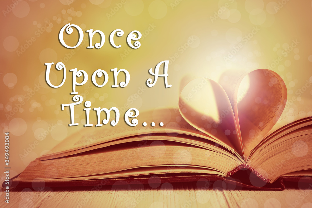 Ταπετσαρία Open book of fairy tales and text Once upon a time