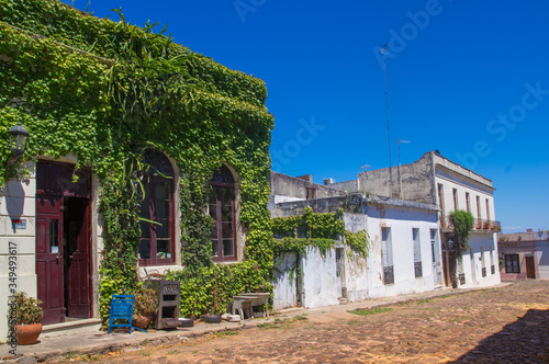 Colonia del Sacramento, Uruguay, March 2 2019: Street of sights in the city Colonia del Sacramento, world heritage site