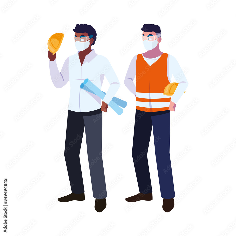architect and operator with mask architect and operator with mask