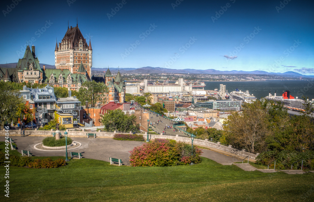 Quebec City in winter, view from Observatoire de la Capitale, Quebec, Canada Quebec City in winter, view from Observatoire de la Capitale, Quebec, Canada
