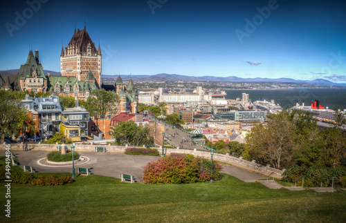 Quebec City in winter, view from Observatoire de la Capitale, Quebec, Canada