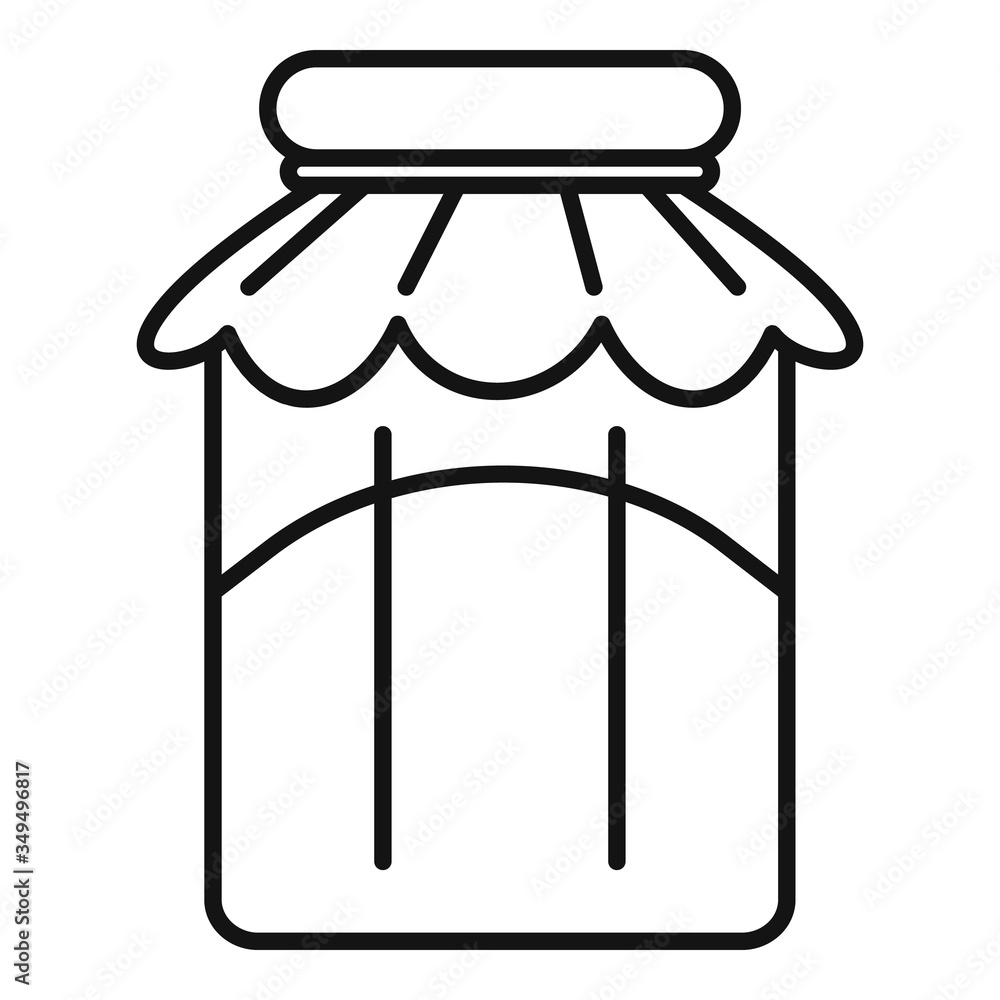Sugar jam jar icon. Outline sugar jam jar vector icon for web design isolated on white background Sugar jam jar icon. Outline sugar jam jar vector icon for web design isolated on white background