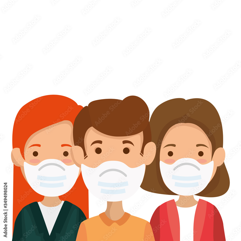 group people using face mask isolated icons vector illustration design group people using face mask isolated icons vector illustration design