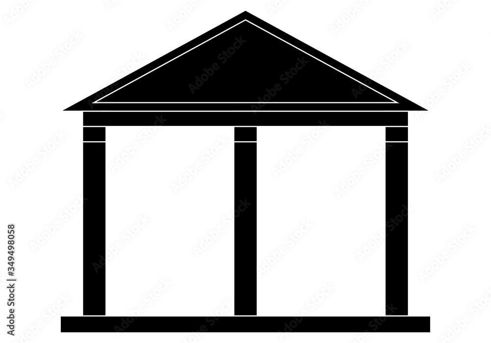 Icono negro de un templo griego. Icono negro de un templo griego.