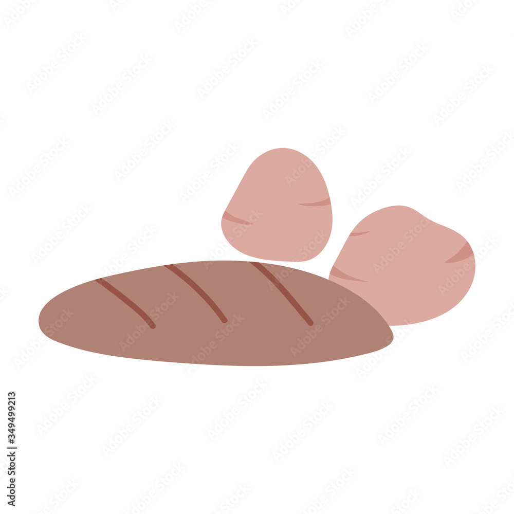 Obraz premium bread bakery food isolated icon design
