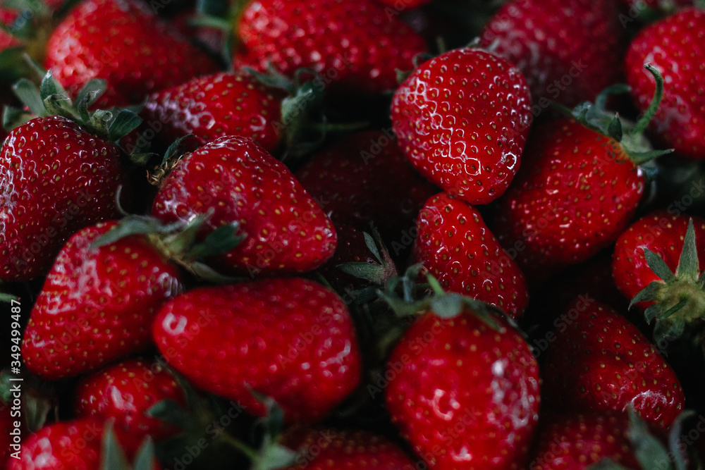 ripe red strawberries closeup ripe red strawberries closeup