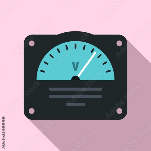Voltmeter icon. Flat illustration of voltmeter vector icon for web design