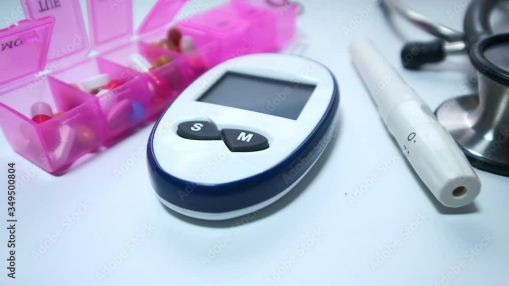 blood sugar measurement kits for diabetes on white background blood sugar measurement kits for diabetes on white background