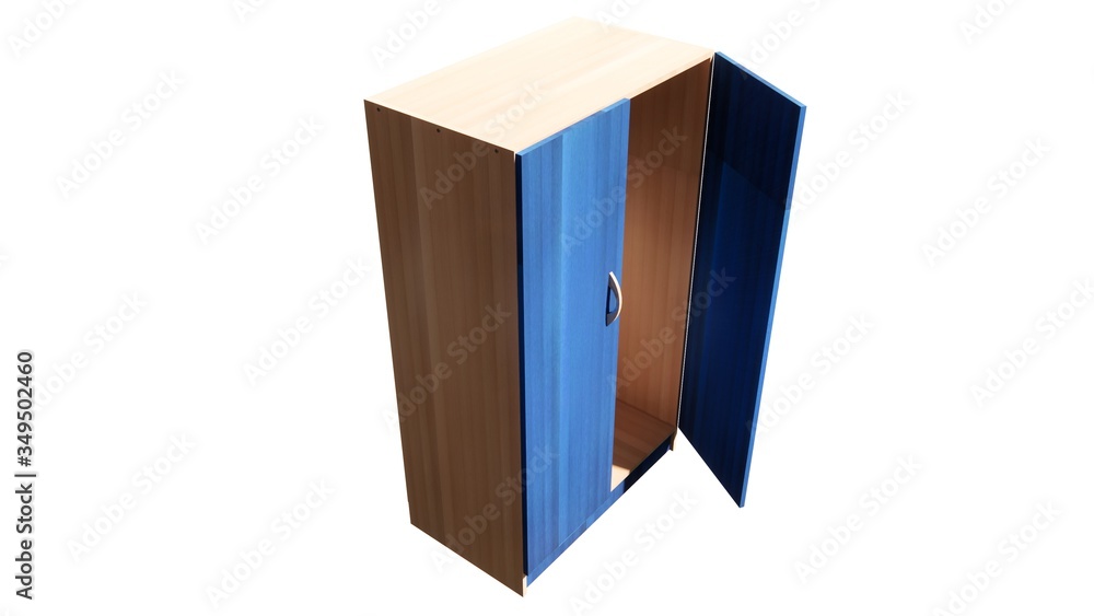 two-door room wardrobe Illustration in 3D - 4 two-door room wardrobe Illustration in 3D - 4