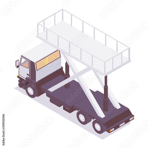 Isometric catering machine for aircraft, backside view