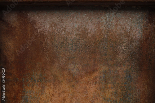 Red-brown rusty iron sheet, burgundy.
