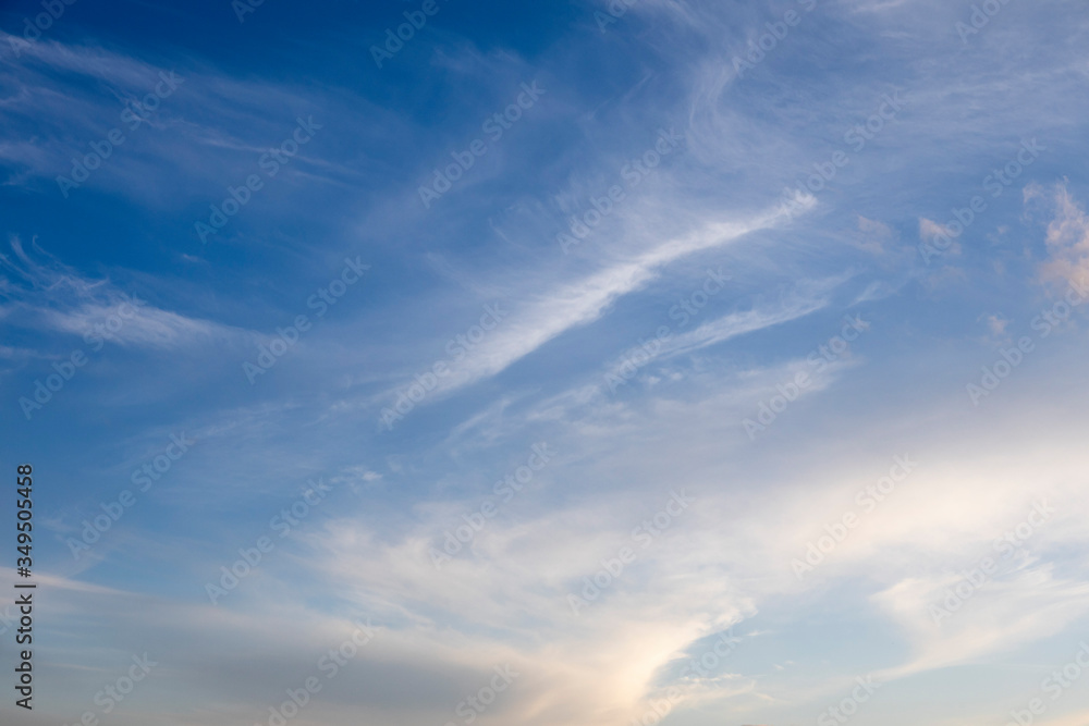 beautiful landscape evening sky with white and gray clouds