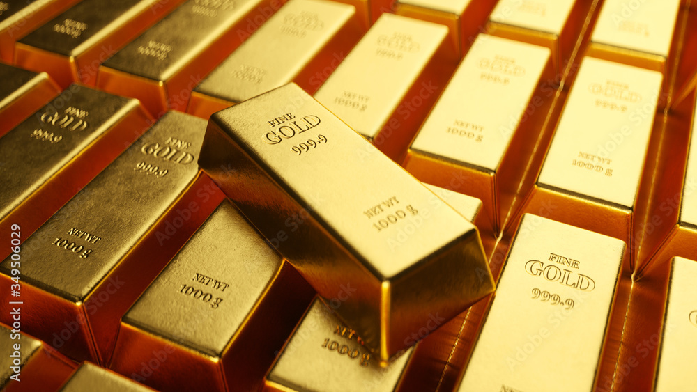 Gold bars and Financial concept,3d rendering,conceptual image. Gold bars and Financial concept,3d rendering,conceptual image.