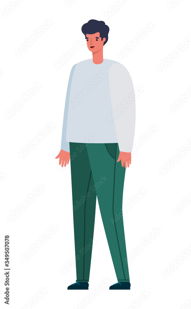 Isolated avatar man cartoon with black hair vector design