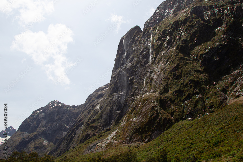 Mountain ranges on the way to Fiordland. New Zealand