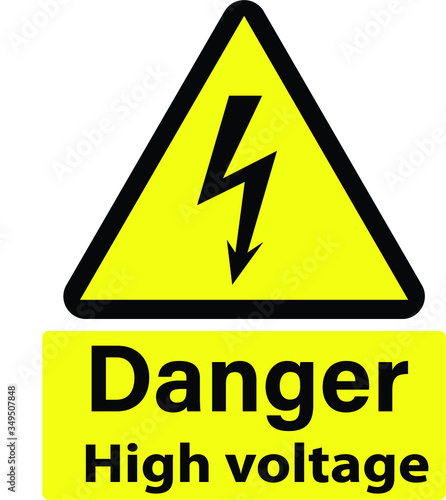 Danger High voltage vector sign