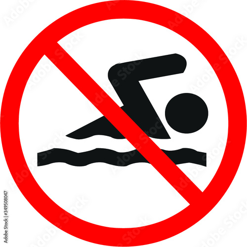 no swim river warning sign