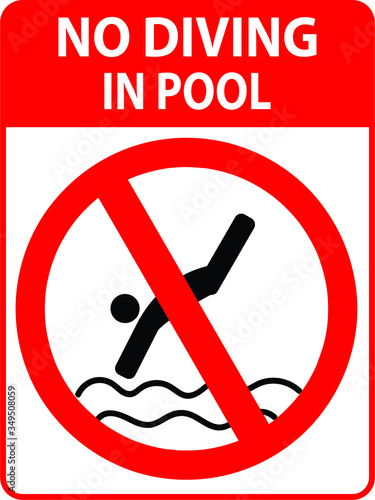 no diving in pool warning sign