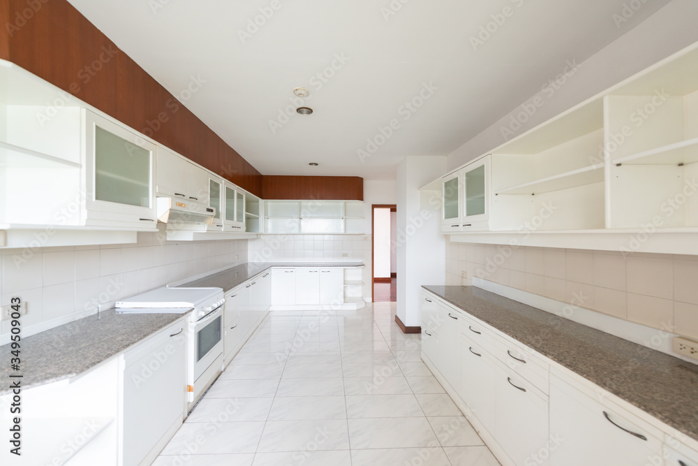 Modern kitchen interior with electric and microwave oven Modern kitchen interior with electric and microwave oven
