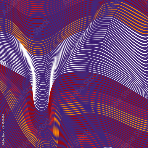 Moving colorful lines of abstract background. The illusion of perspective.