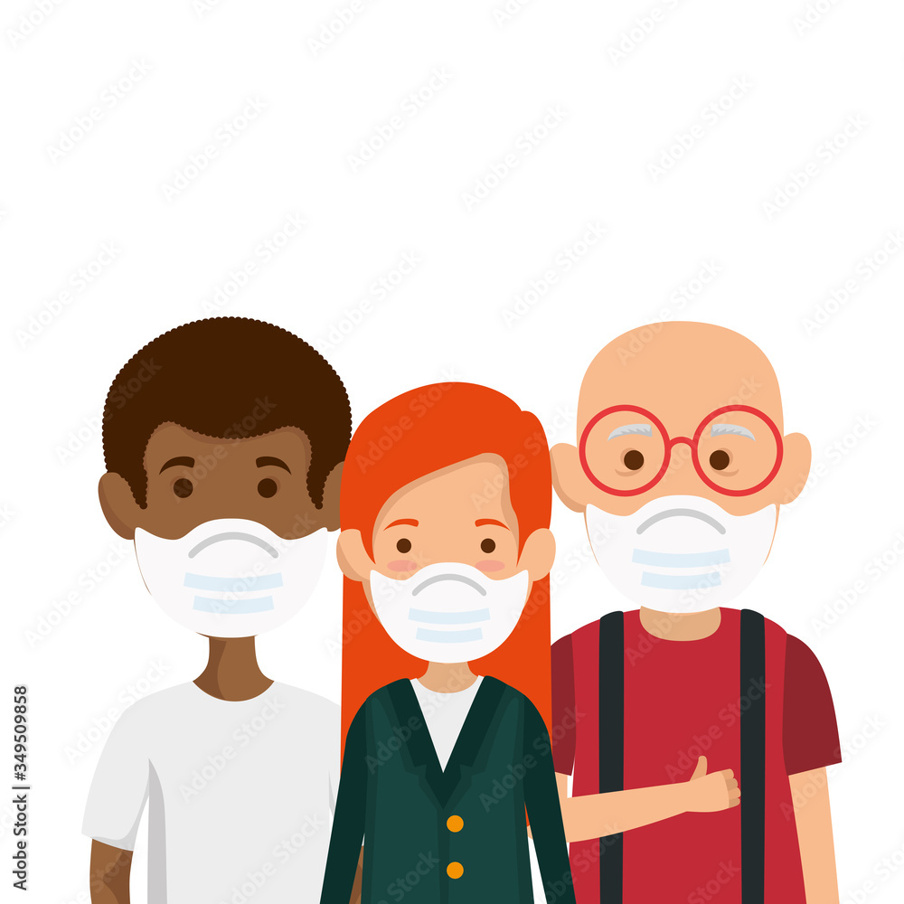 members family using face mask isolated icon vector illustration design members family using face mask isolated icon vector illustration design