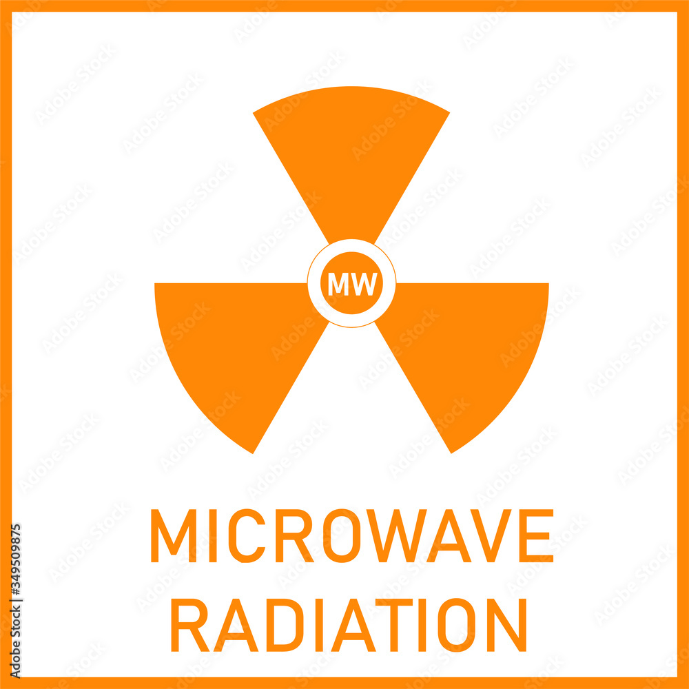 Obraz premium microwave radiation sign vector illustration
