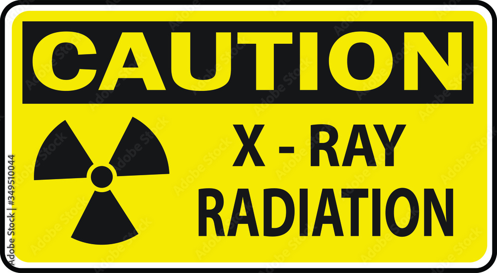 Obraz premium Caution X ray Radiation Yellow sign vector