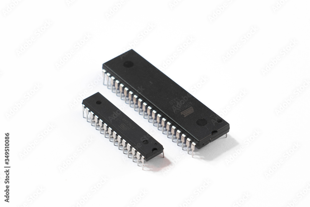 Microchip dip panel isolated on white background Microchip dip panel isolated on white background