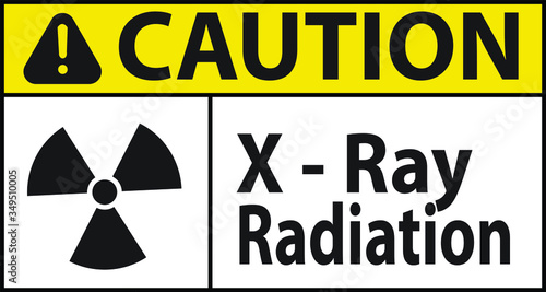Caution X ray Radiation sign vector