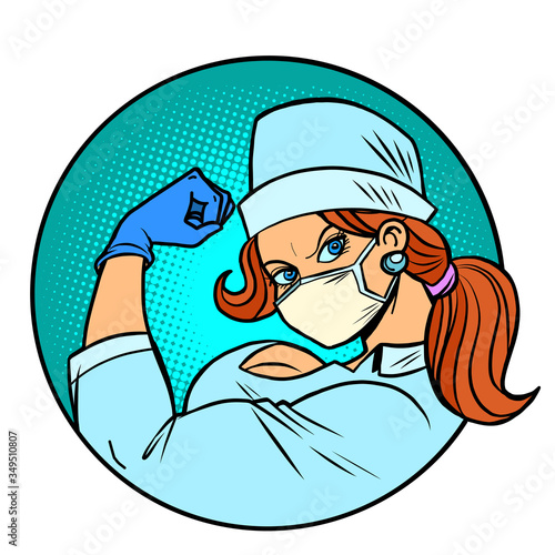 super hero nurse we can do it gesture