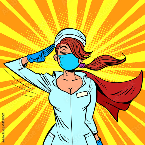 super hero nurse military salutes