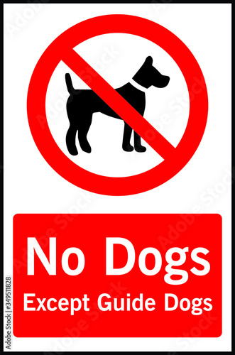 No dogs allowed except guide dogs