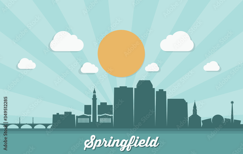 Springfield skyline - Massachusetts, United States of America, USA - vector illustration
