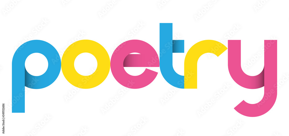 POETRY colorful vector geometric type banner - obrazy, fototapety, plakaty 