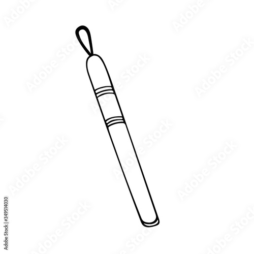 Vidal loop for manual cleaning of problem skin place. The concept of cosmetology, skin care. Vector element in doodle style.