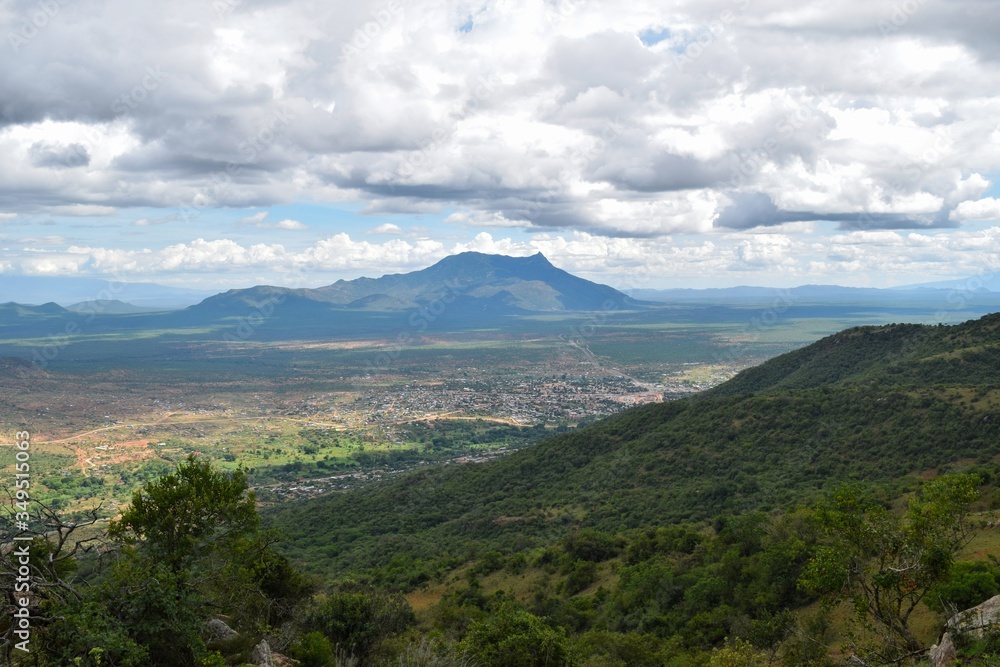 Scenic mountain landscapes in rural Uganda seen from Namanga Hills, Kenya Scenic mountain landscapes in rural Uganda seen from Namanga Hills, Kenya